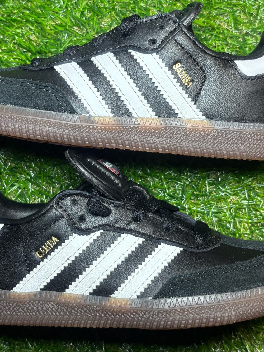 Kids 11k Sambas Black -Style Sneakers with White Stripes